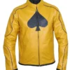Classy Mustard Yellow leather jacket