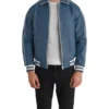 Cooper Blue Leather Varsity Jacket