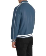 Cooper Blue Leather Varsity Jacket - Image 2