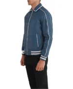Cooper Blue Leather Varsity Jacket - Image 4