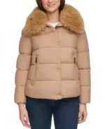 Costco Women's Removable Faux Fur Collar Puffer Jacket