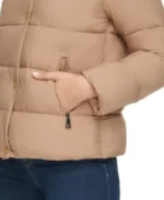 Costco Women's Removable Faux Fur Collar Puffer Jacket Sleeves