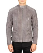 Damian Grey Suede Biker Jacket