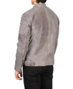 Damian Grey Suede Biker Jacket - Image 2
