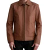 Men's Matte Brown Leather Jacket