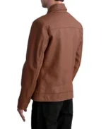 Men's Matte Brown Leather Jacket - Image 2