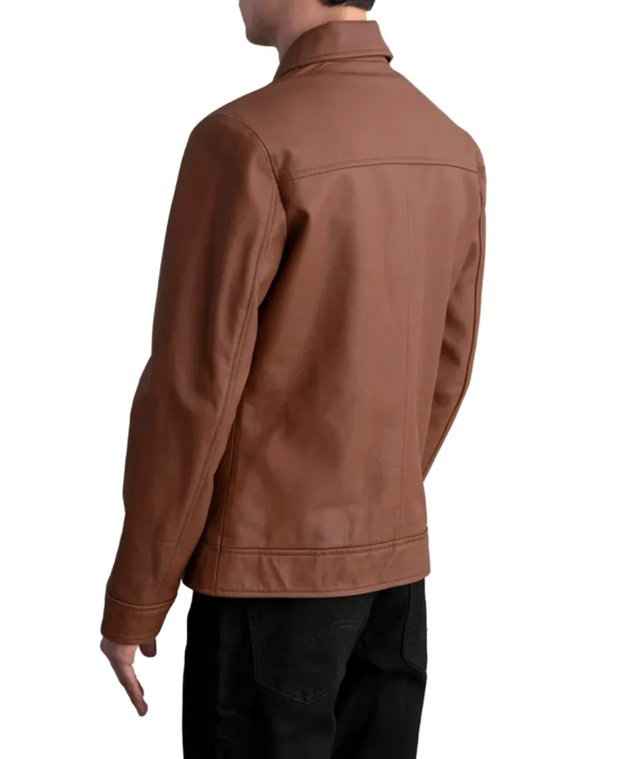 Inferno Matte Brown Leather Jacket Back