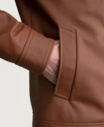 Men's Matte Brown Leather Jacket - Image 4