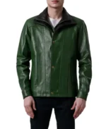 Klen Green Classic Leather Jacket