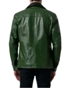 Klen Green Classic Leather Jacket - Image 2