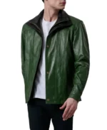 Klen Green Classic Leather Jacket - Image 3