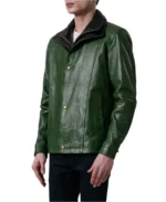 Klen Green Classic Leather Jacket - Image 4
