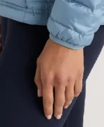 Lightweight Down Packable Puffer Jacket Sky Blue Sleeves