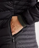 Lightweight Down Packable Puffer Jacket Black Sleeves