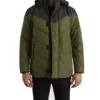 Black And Green Hooded Puffer Jacket