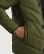 Black And Green Hooded Puffer Jacket - Image 5
