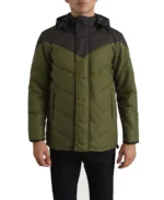 Black And Green Hooded Puffer Jacket - Image 4