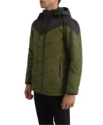 Black And Green Hooded Puffer Jacket - Image 3