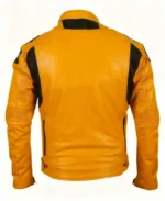 Men Yellow Motorcycle Leather Jacket - Image 2