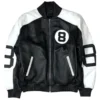 Men Black And White Leather Jacket
