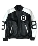 Men Black And White Leather Jacket