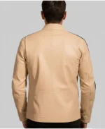 Men’s Beige Cafe Racer Faux Leather - Image 2