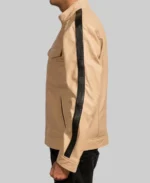 Men’s Beige Cafe Racer Faux Leather - Image 4