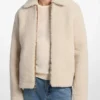 Men's Beige Sherpa Shirt Style Jacket