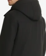 Men's Black Hooded Duffle Wool Coat - Image 4
