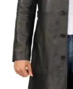 Men’s Classic Black Leather Duster Coat - Image 4