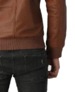 Men's Classic Brown Leather Jacket Sleeves