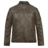 Men's Classic Erect Style Brown Leather Jacket