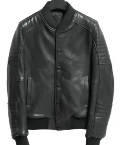 Men's Classic Ribbed Style Leather Jacket