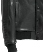 Men's Classic Ribbed Style Leather Jacket SLeeves