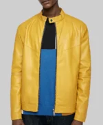 Men's Classic Yellow Leather Jacket