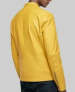 Men's Classic Yellow Leather Jacket - Image 2