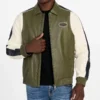 Men's Color Block Leather Jacket