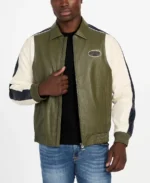Men's Color Block Leather Jacket
