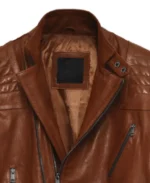 Men's Cruiser Biker Leather Jacket Collar