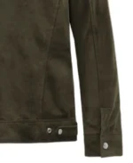 Men's Frodo Olive Leather Jacket Sleeves