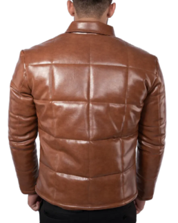 Men's Frost Craft Faux Leather Jacket Back Side
