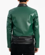 Men's Green Groove Faux Leather Jacket - Image 2
