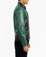 Men's Green Groove Faux Leather Jacket - Image 3