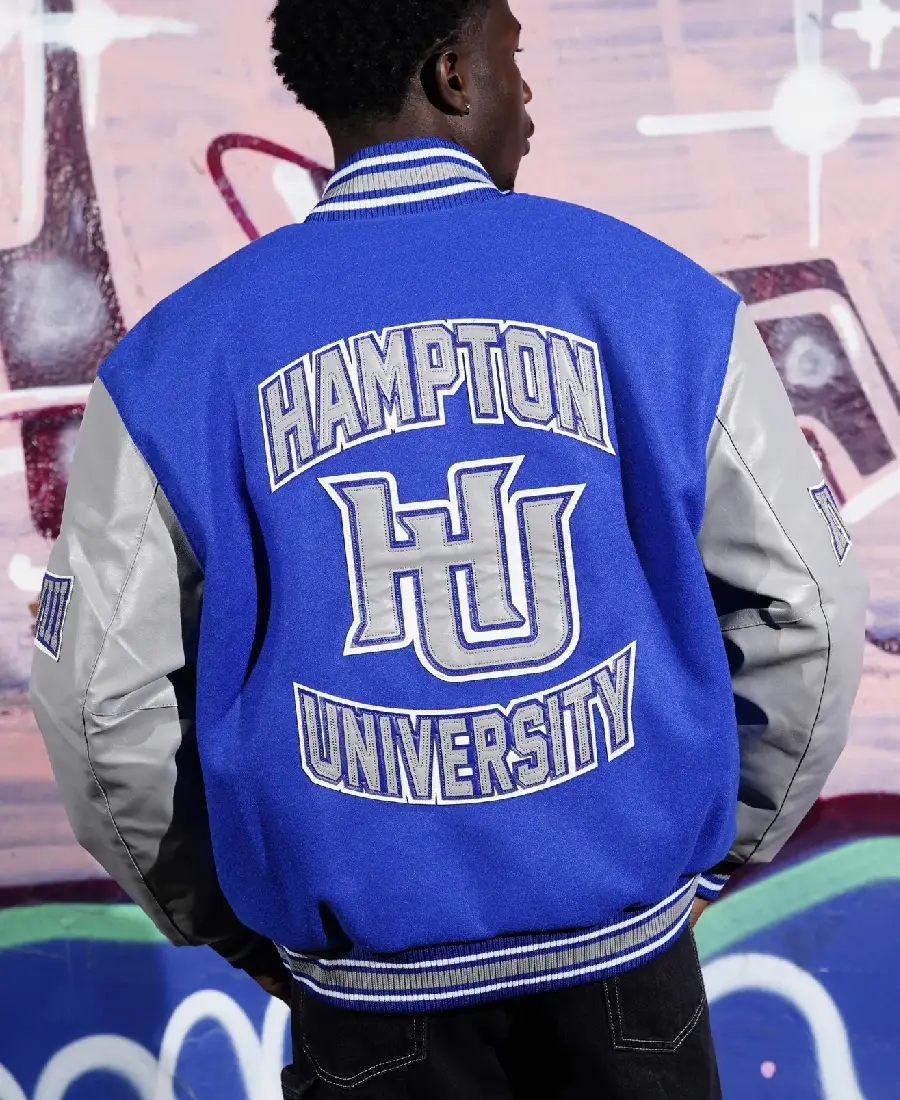 Men's Hampton University Varsity Jacket Back
