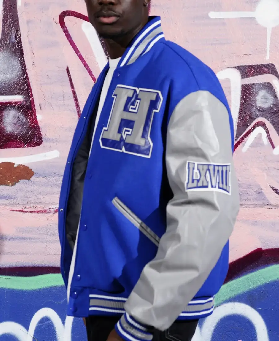 Men'S Hampton University Varsity Jacket 4 Men'S Hampton University Varsity Jacket Side