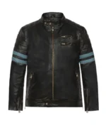Men's Hybrid Striped Leather Jacket