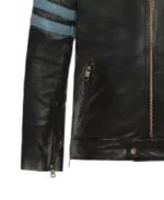 Men's Hybrid Striped Leather Jacket Sleeves