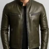Men's James Olive Leather Jacket