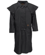 Men's Low Rider Black Canvas Duster Coat