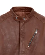 Men's Motorad Biker Leather Jacket Collar